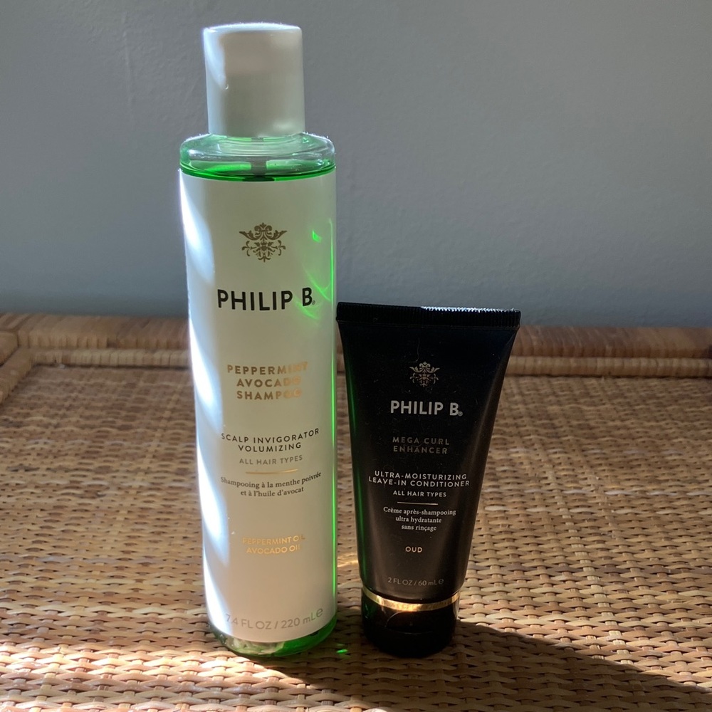 Philip B. Peppermint Avocado Shampoo & Mega Curl Enhancer NEW $69 Retail Value